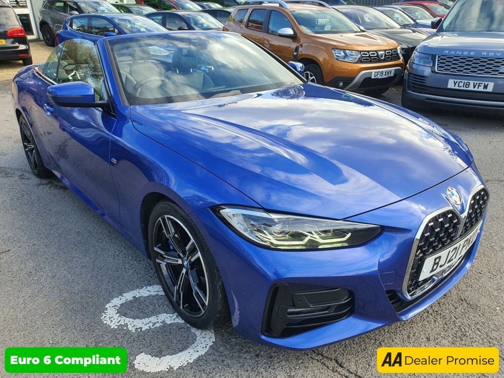 2021 used BMW 4 Series 2.0 430I M SPORT 2d 242 BHP IN BLUE (PORTIMAO BLUE) WITH 22,536 MILES AND A