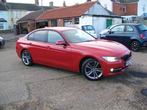 2012 (62) BMW 3 Series 320d Sport,£35 tax,Black leather with red stitching, Alloys, Privacy glass. For Sale In Lowestoft, Suffolk