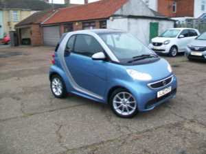 2012 12 smart fortwo coupe Passion mhd 2dr Automatic, Only 43,000 miles fsh, Free road tax, Satnav. 2 Doors COUPE