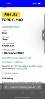 2014 (14) Ford C-Max 1.6 TDCi Zetec 5dr MOT DECEMBER 2025. For Sale In Edinburgh, Mid Lothian