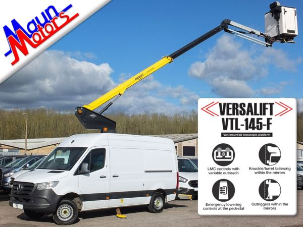 2020 (70) Mercedes-Benz Sprinter 316 CDI L2H2 RWD 163PS, 3.5t 12.2m CHERRY PICKER Van with Versalift VTL-145 For Sale In Sutton In Ashfield, Nottinghamshire