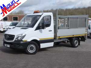 2015 65 Mercedes-Benz Sprinter 313 CDI DROPSIDE with TAIL LIFT & CAGE Sides, Air Con, Sat Nav, Bluetooth 2 Doors Dropside