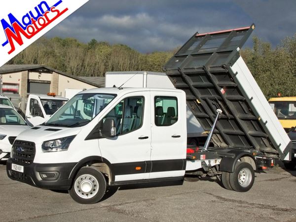 2021 (21) Ford Transit T350 EcoBlue 130PS Leader CREW Cab, 1-Way TIPPER, Euro 6, 7-Seat D/Cab, FSH For Sale In Sutton In Ashfield, Nottinghamshire